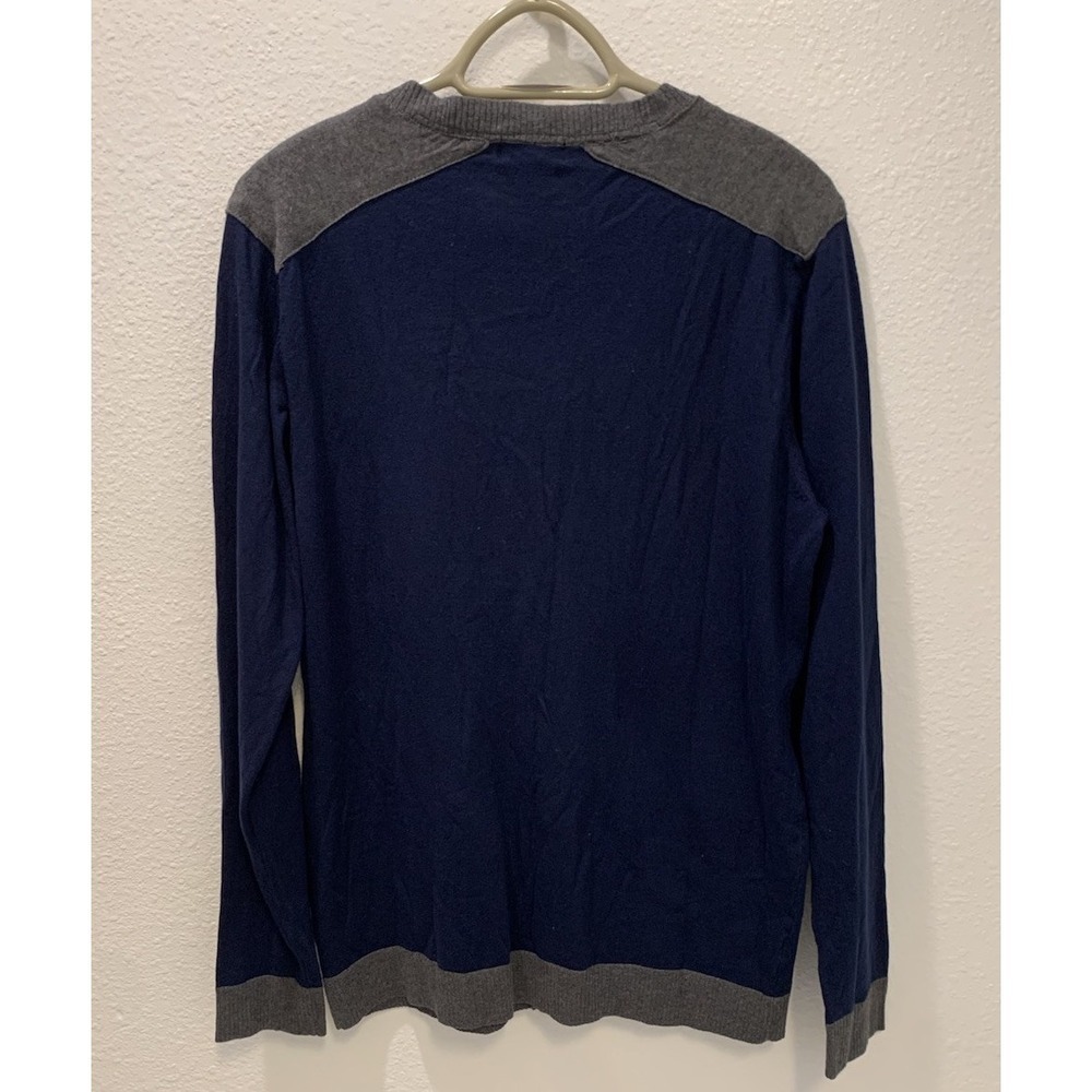 Y2K Style Alfani Mens Buttoned Cardigan Blue Sweater Size L NWT - Picture 5 of 6